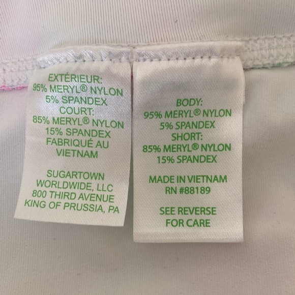 Lilly Pulitzer Luxletic Maryana Skort Resort Skirt UPF 50 Pink Green - Picture 6 of 8